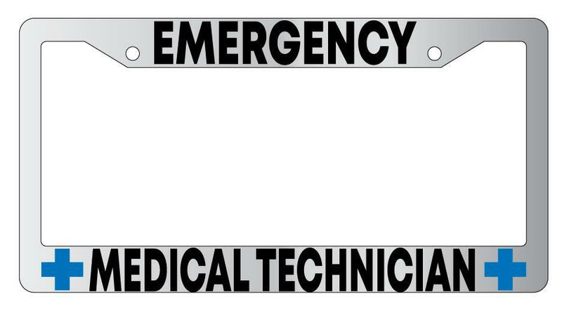 Emergency Medical Technician Chrome License Plate Frame  Mod-GRAPH9856236-4178
