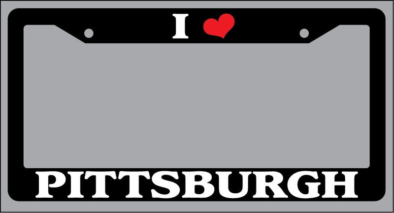 Black License Plate Frame "I Heart Pittsburgh" Auto Accessory Novelty 2533  Mod-GRAPH9856236-844