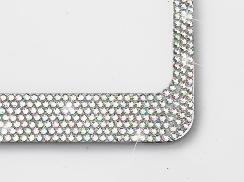 Aurora Borealis "AB" Crystal License Plate Frame 7 rows Special Bling Offer