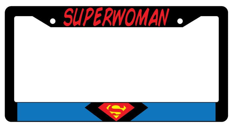 Superwoman Black Plastic License Plate Frame Auto Accessory DC  Mod-GRAPH9856236-180