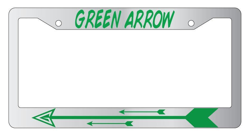 Green Arrow Chrome METAL License Plate Frame Auto DC  Mod-GRAPH9856236-7936
