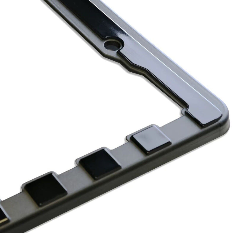 American flag Embossed license plate & Frame Key Chain Combo Set Black On Black