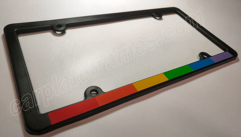 THIN FRAME Gay Lesbian Rainbow Pride Flag License Plate Frame