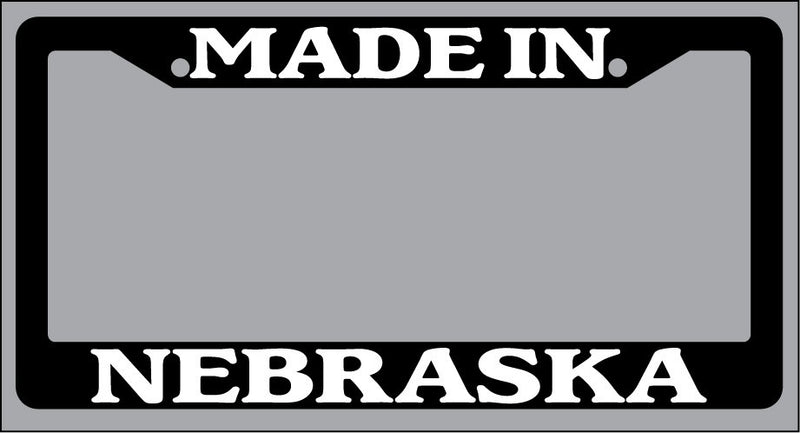 Black License Plate Frame "Made in Nebraska" Auto Accessory Novelty 2395  Mod-GRAPH9856236-3089