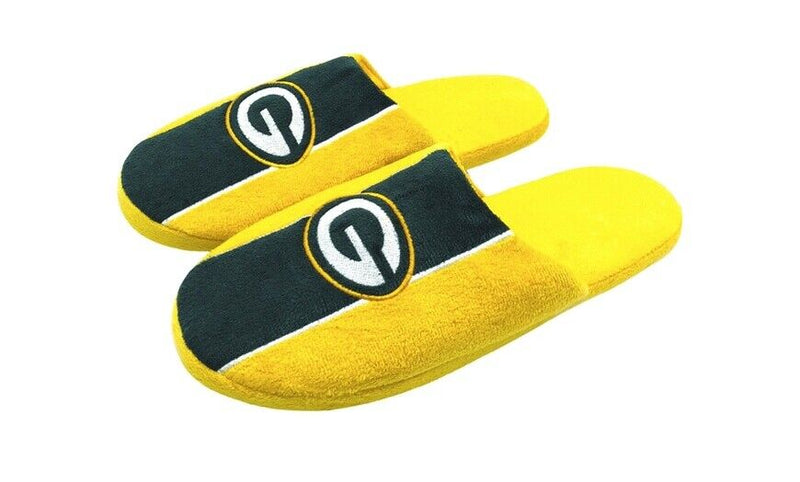 NFL Green Bay Packers Mens Slippers Pair Size 7/8 Slip On Hard Sole