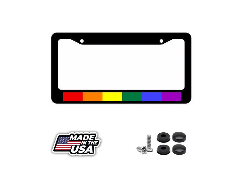 LGBT Gay Pride Rainbow Flag License Plate Frame v1