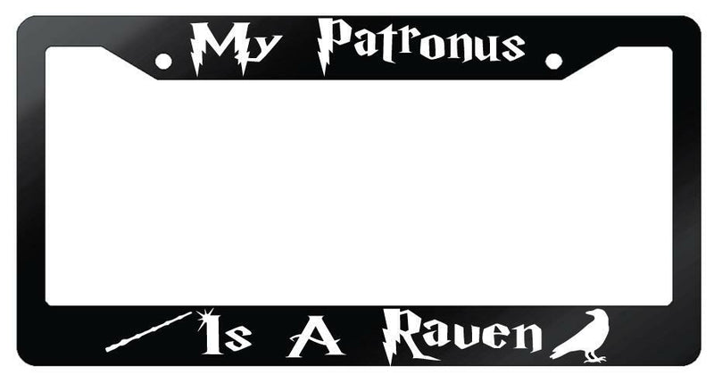 My Patronus Is A Raven Glossy Black Plastic License Plate Frame For Harry Potter  Mod-GRAPH9856236-7132