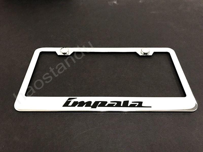 1x IMPALA STAINLESS STEEL LICENSE PLATE FRAME + Screw Caps