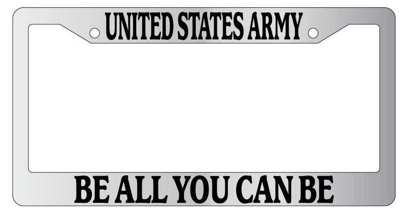 Chrome METAL License Plate Frame UNITED STATES ARMY BE ALL YOU CAN BE 145  Mod-GRAPH9856236-8956