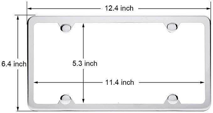 2x High Quality STAINLESS STEEL METAL LICENSE Plate Frame COVER CHROME NEW