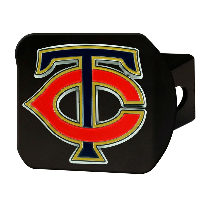 MLB Minnesota Twins 3D Color on Black Metal Hitch Cover