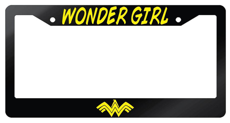 Wondergirl (Design 3) Glossy Black Plastic License Plate Frame DC  Mod-GRAPH9856236-7235