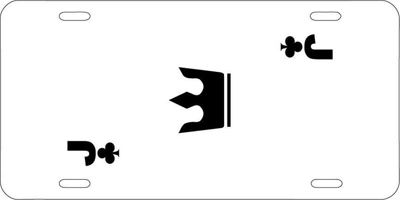 Jack Of Clubs White Vanity License Plate Mod-GRAPH9856236-7667