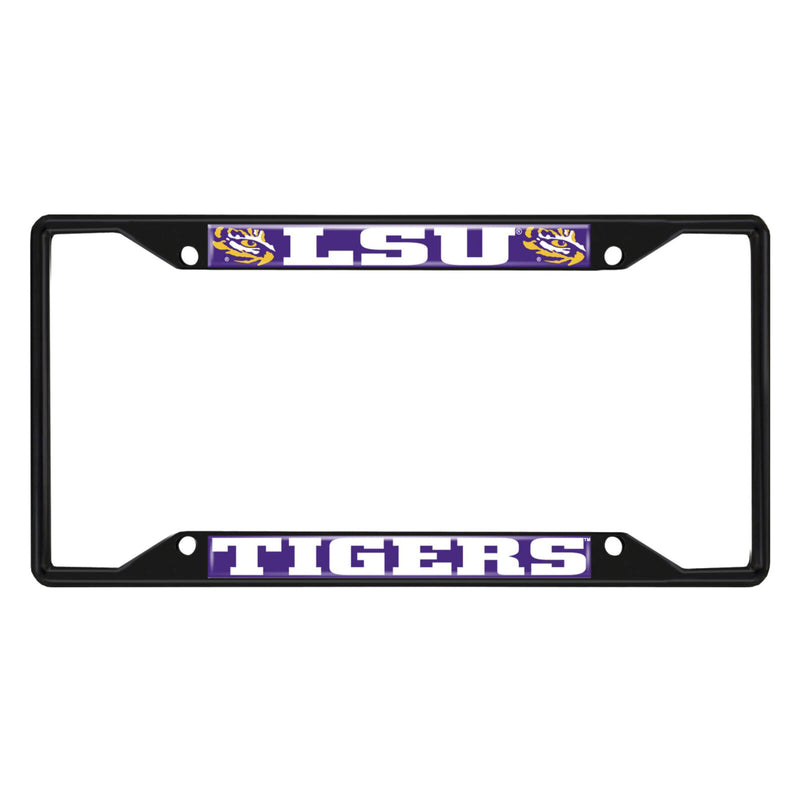 NCAA LSU Tigers Black Metal License Plate Frame