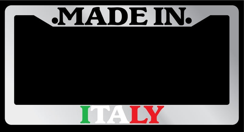 Chrome License Plate Frame "Made In Italy Color" Auto Accessory 1490  Mod-GRAPH9856236-4833