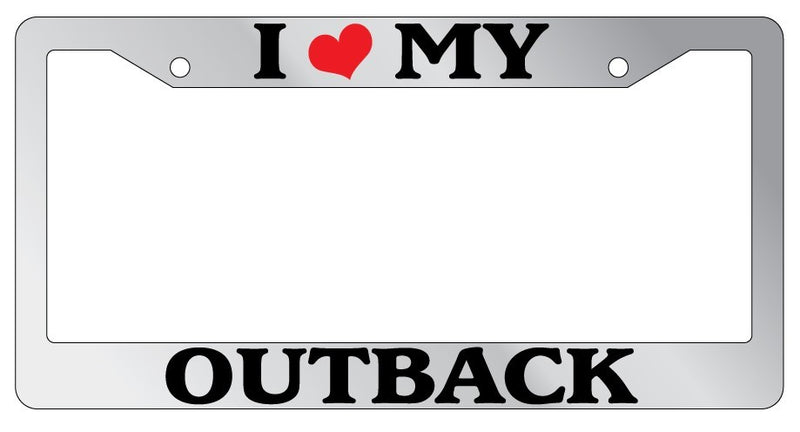 Chrome License Plate Frame I Heart My Outback Cars Auto Accessory Novelty 1583  Mod-GRAPH9856236-6341