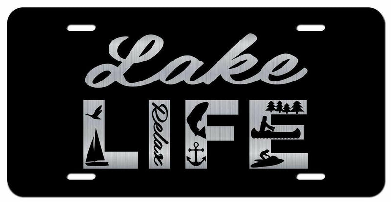 License Plate Lake Life Vanity Novelty Tag Metal Car Truck 6-Inches by 12-Inches