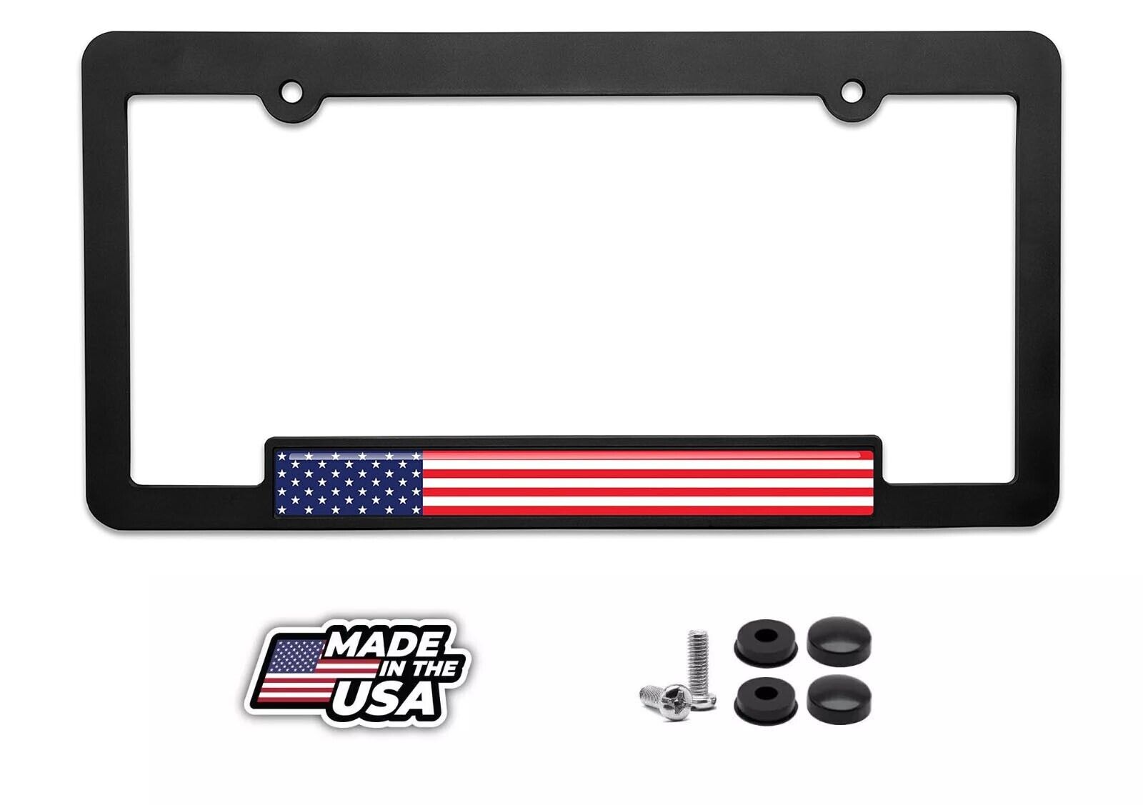 American Flag Colorful License Plate Frame Blackout Siler Edition 3D ...