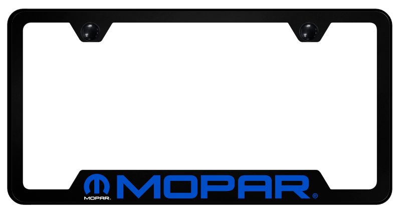Mopar Logo Black Polycarbonate Notched License Plate Frame Official Licensed