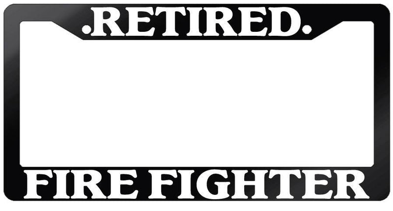 Glossy Black License Plate Frame RETIRED FIRE For Fighter Auto Accessory  Mod-GRAPH9856236-7573