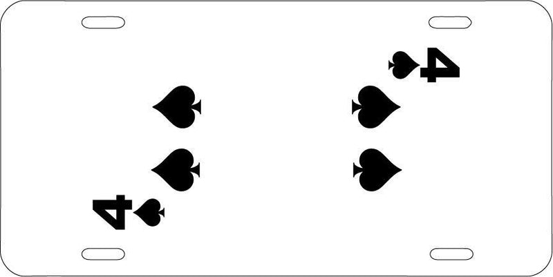 Four Of Spades White Vanity License Plate Mod-GRAPH9856236-7676