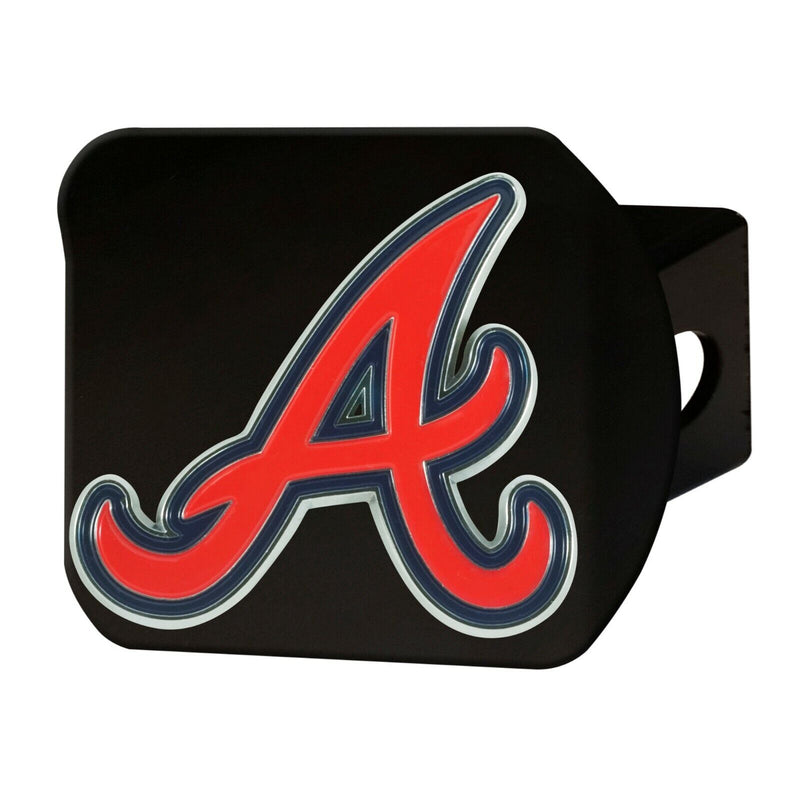 MLB Atlanta Braves 3D Color on Black Metal Hitch Cover Delivery