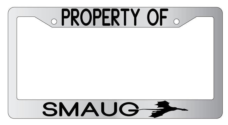 Chrome License Plate Frame Property Of Smaug Accessory The Hobbit  Mod-GRAPH9856236-4950