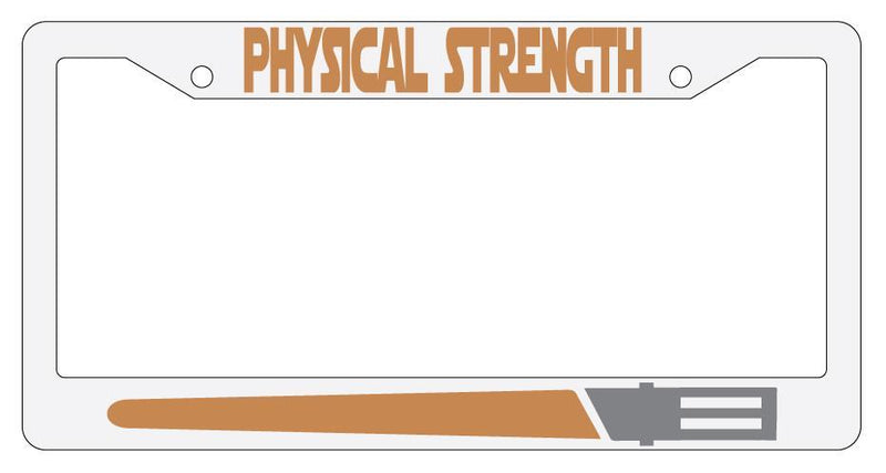 Physical Strength TAN White Plastic License Plate Frame Star Wars  Mod-GRAPH9856236-2154