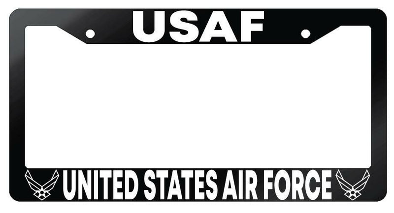 USAF United States Air Force Glossy Black Plastic License Plate Frame  Mod-GRAPH9856236-7375