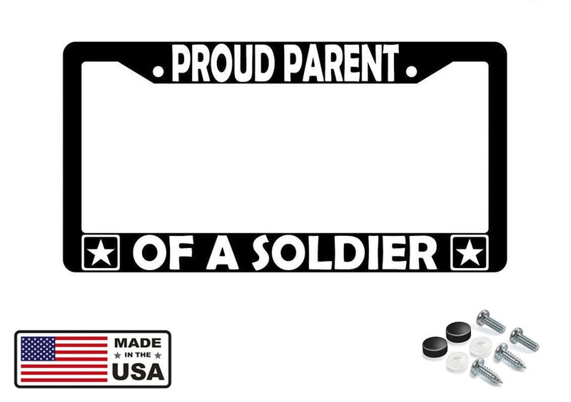 Proud Parent Of A Soldier (Army) Black Plastic License Plate Frame