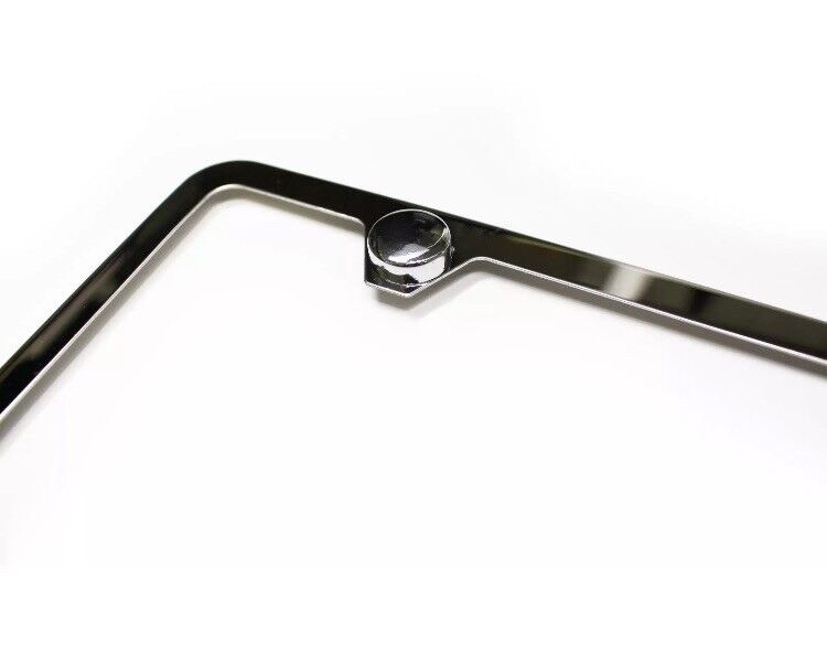2PCS SLIM CHROME STAINLESS STEEL LICENSE PLATE FRAME SCREW CAP /SLIM 2 HOLE CF-2