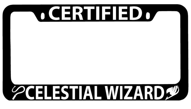 Black METAL License Plate Frame For Certified Celestial Wizard Accessoryt Fairy Tail  Mod-GRAPH9856236-9086