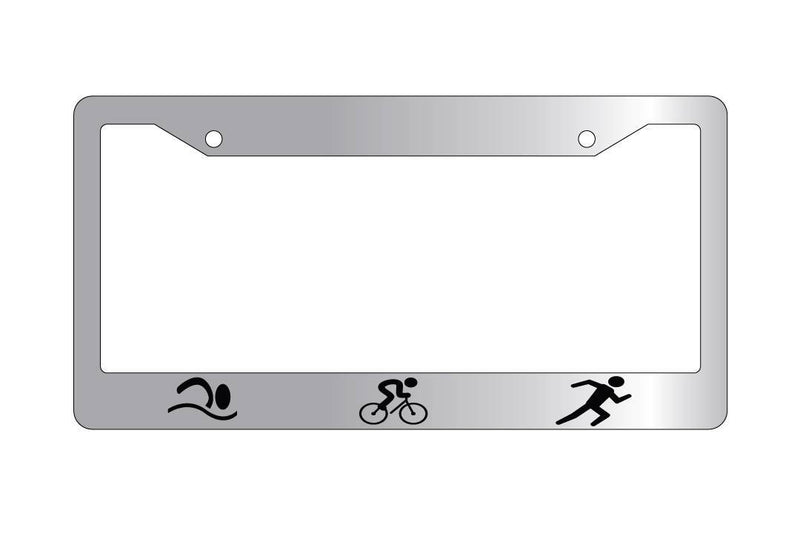 Chrome License Plate Frame TRIATHLON LOGOS ONLY Auto Accessory  Mod-GRAPH9856236-5251