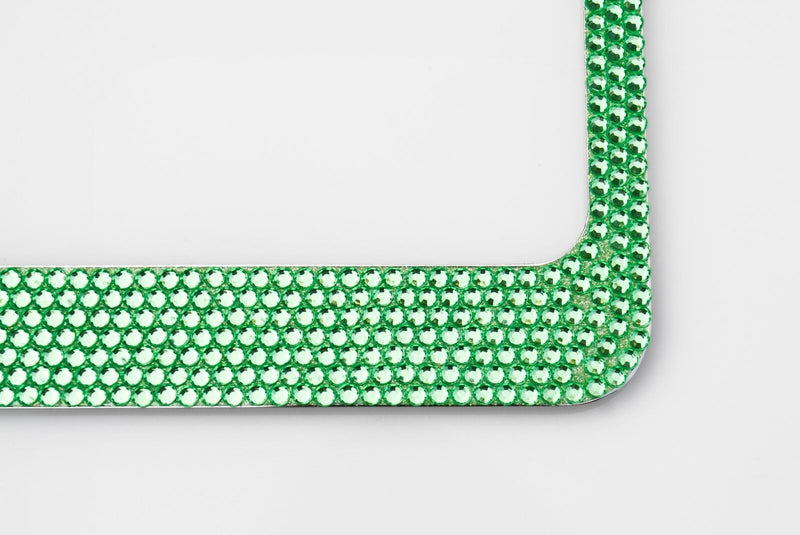 Green Crystal License Plate Frame 7 rows Special Bling Offer