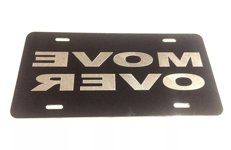 New Reverse Move Over Diamond Etched Engraved Black License Plate Tag Best Gift!