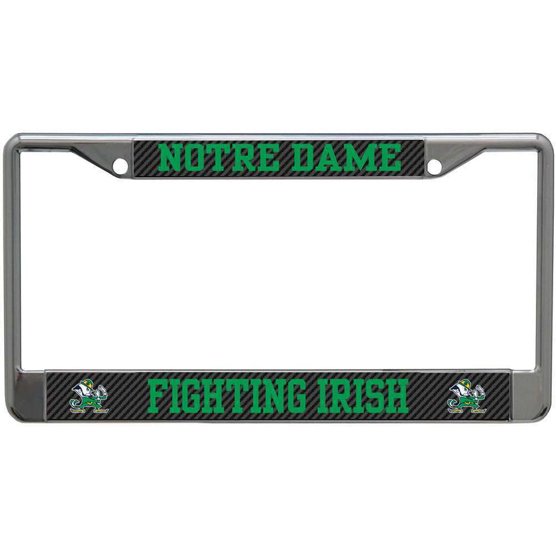 Notre Dame Fighting Irish Metal License Plate Frame - Carbon Fiber