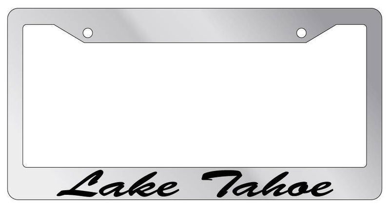Chrome METAL License Plate Frame LAKE TAHOE CURSIVE Auto Accessory 1520  Mod-GRAPH9856236-9007