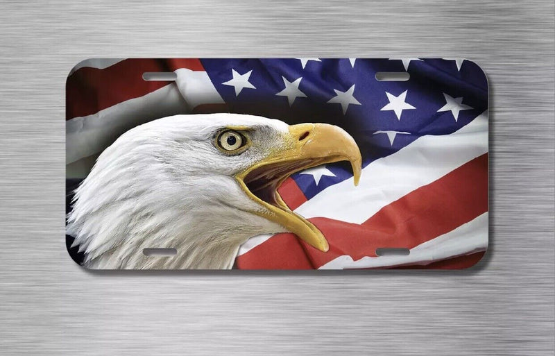 EAGLE USA Flag License Plate Vehicle Auto Tag American FREE SHIPPING Patriotic