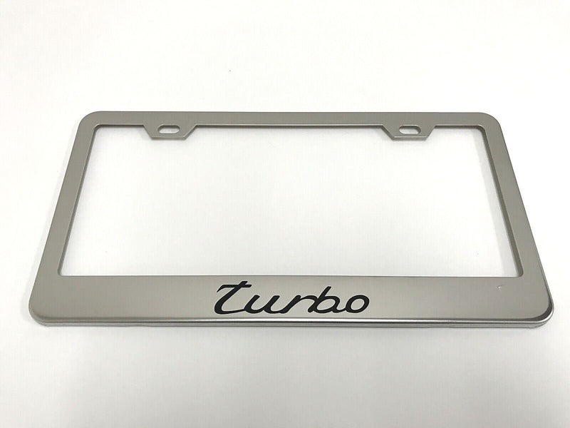 1 STAINLESS STEEL CHROME Polished Metal License Plate Frame - TURBO
