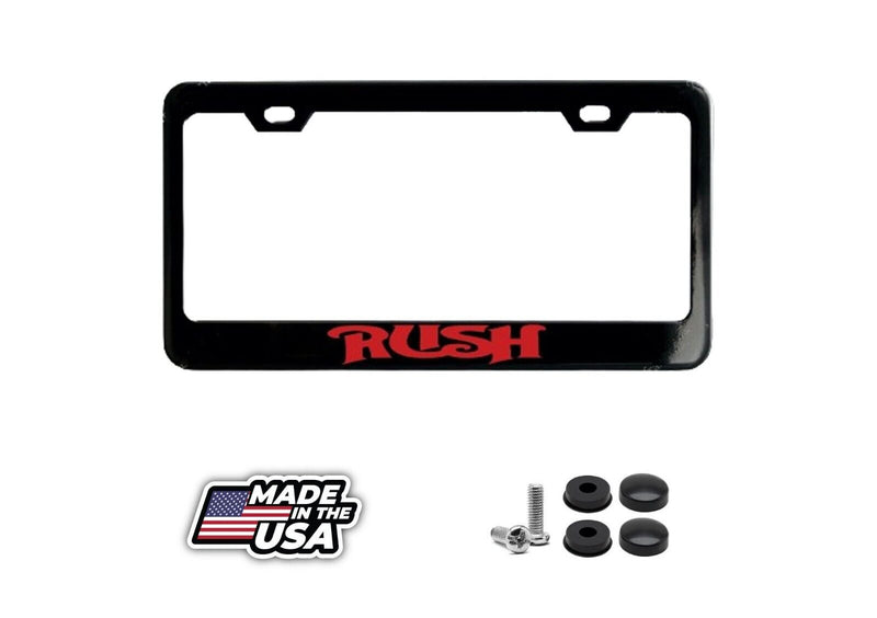 RUSH Black License Plate Frame