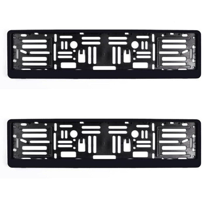 US 1-2 Pack High Quality Black European Size License Plate Frame Holder