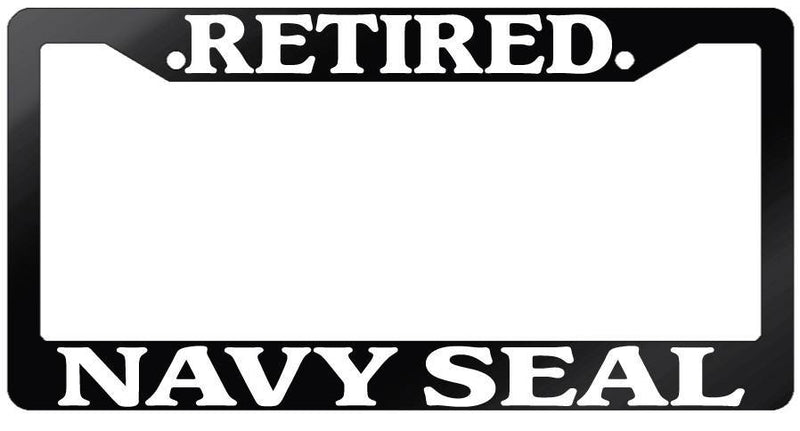 Glossy Black License Plate Frame RETIRED NAVY SEAL Auto Accessory  Mod-GRAPH9856236-7428
