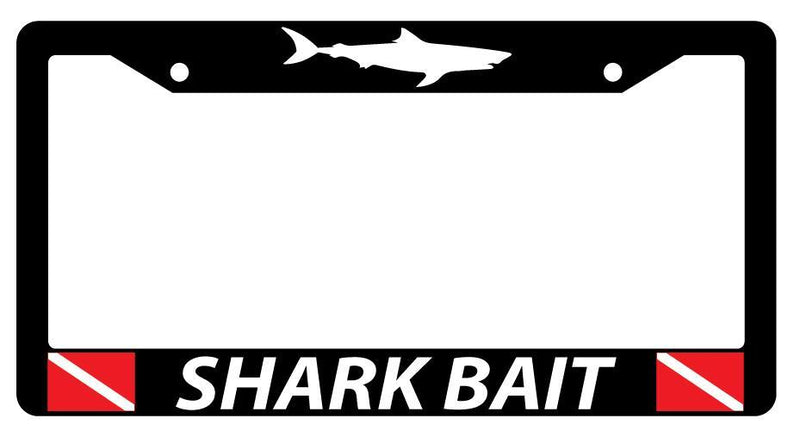 Black License Plate Frame SHARK BAIT LOGO w/FLAGS Auto Accessory  Mod-GRAPH9856236-3988