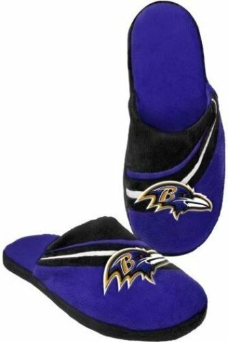 NFL Baltimore Ravens Mens Slippers Pair Size 9/10 Slip On Hard Sole