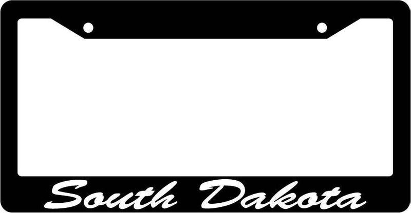 Black License Plate Frame CURSIVE South Dakota Auto Accessory 1387  Mod-GRAPH9856236-2397