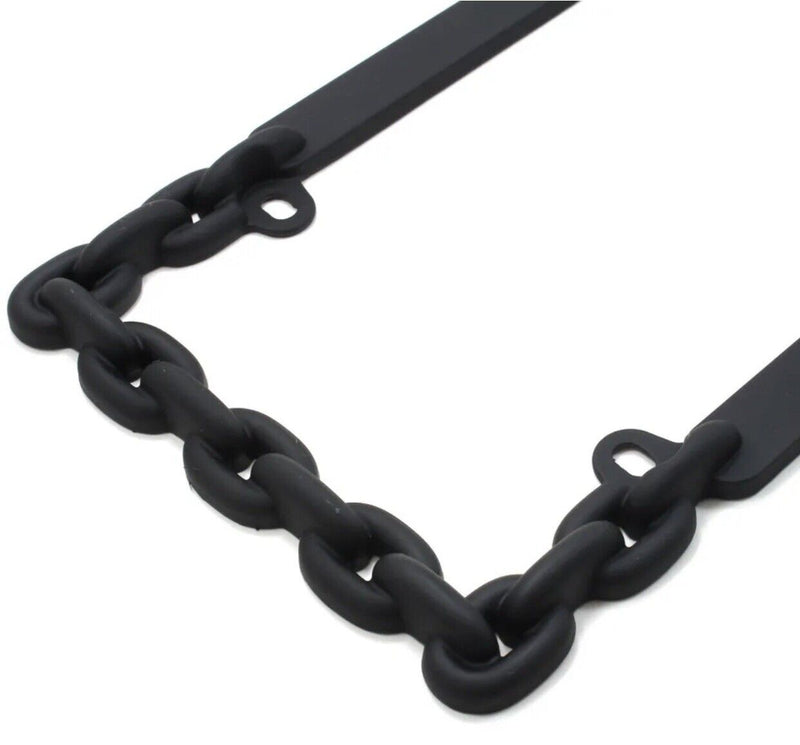 Universal Black Metal Chain License Plate Frame for Auto-Car-Truck