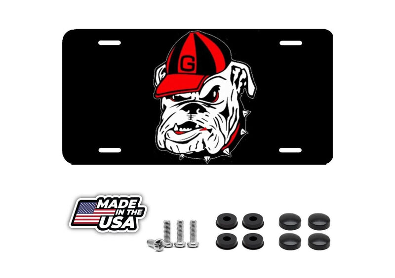 Georgia Bulldogs, License Plate New Car Tag Metal Aluminum, USA, Black