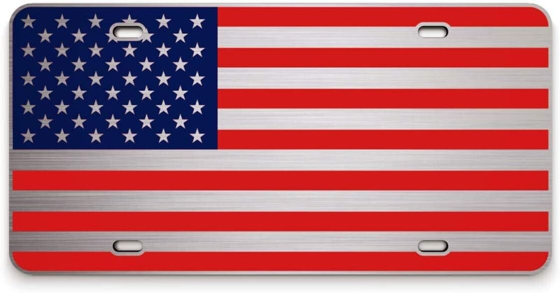 American Flag License Plate ; HD 1/8" Thick ; Made in USA American Flag Car Tag