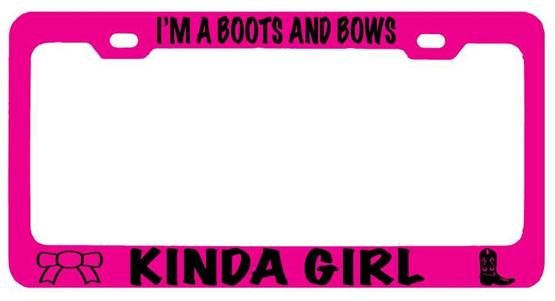 Pink METAL License Plate Frame I&