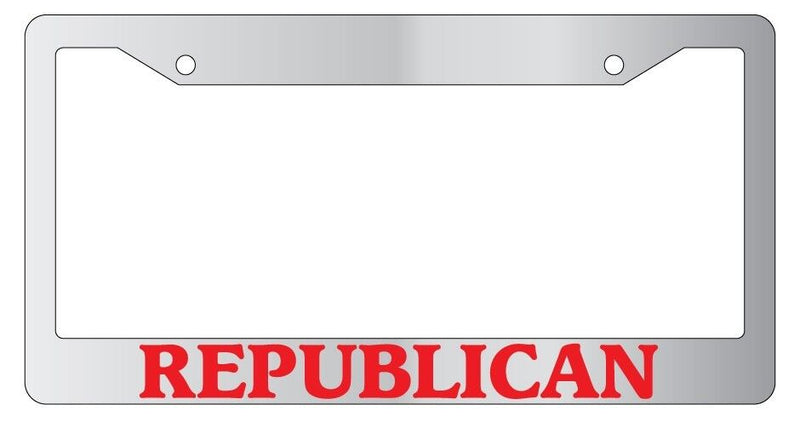 Chrome License Plate Frame Republican Auto Accessory Novelty  Mod-GRAPH9856236-5034